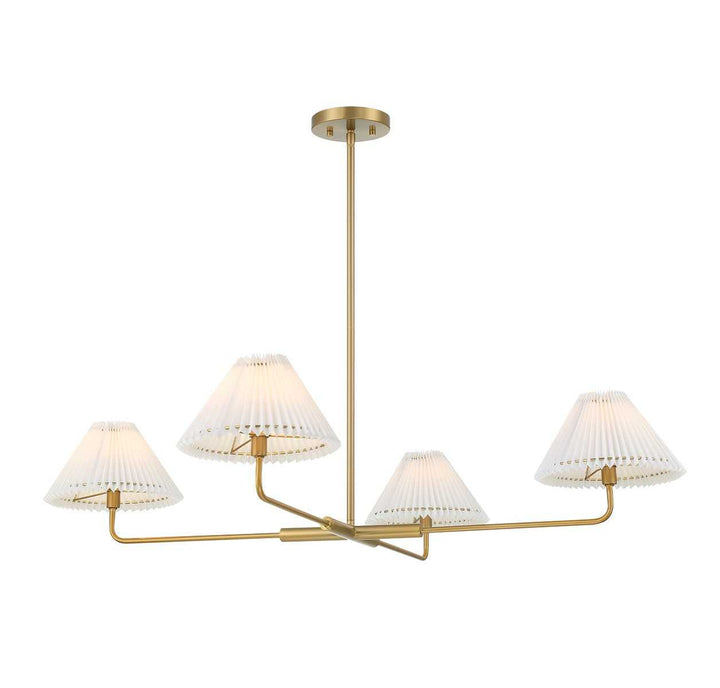 Meridian - M100121NB - Four Light Chandelier - Natural Brass