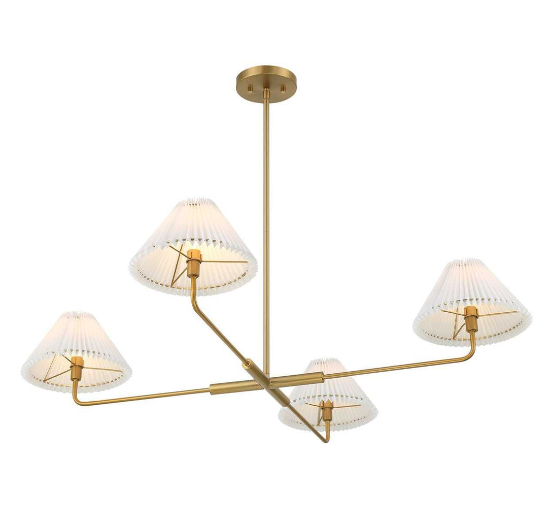 Meridian - M100121NB - Four Light Chandelier - Natural Brass