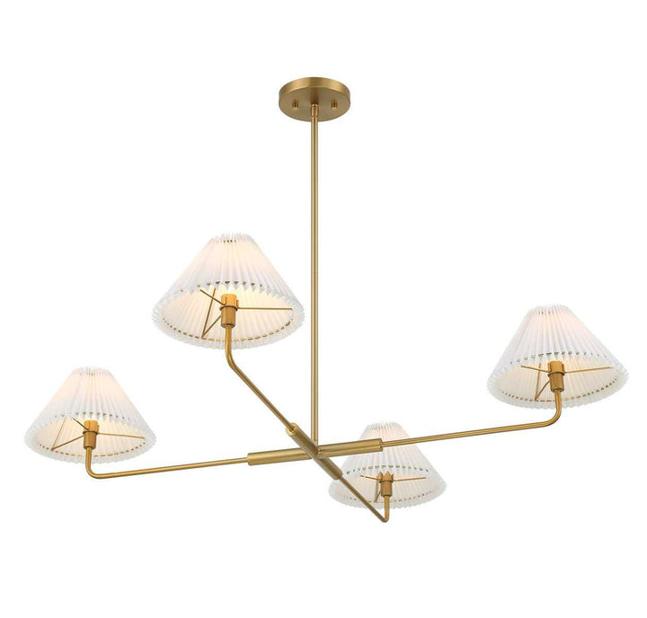 Meridian - M100121NB - Four Light Chandelier - Natural Brass
