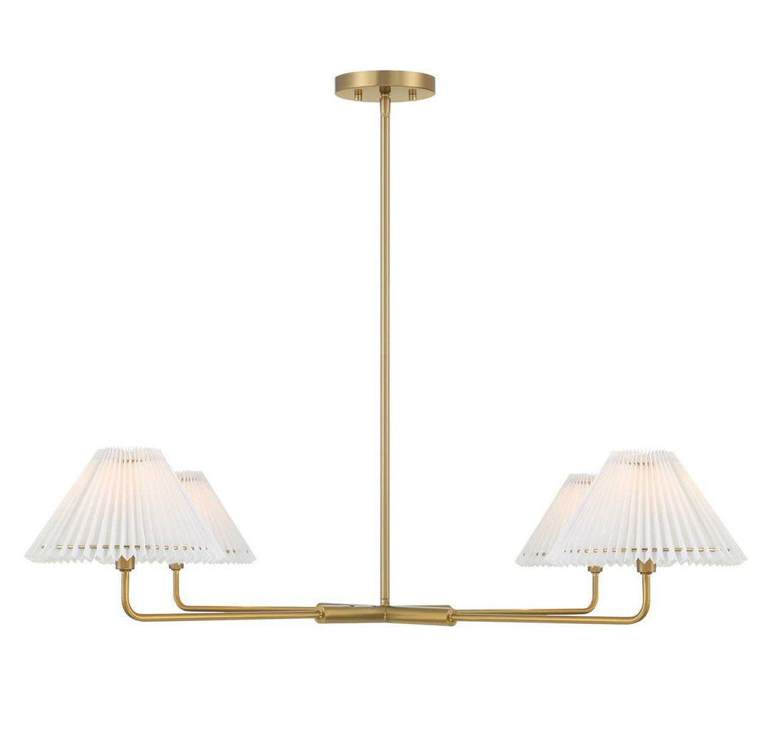 Meridian - M100121NB - Four Light Chandelier - Natural Brass