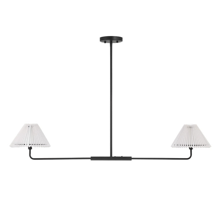 Meridian - M100122MBK - Two Light Linear Chandelier - Matte Black