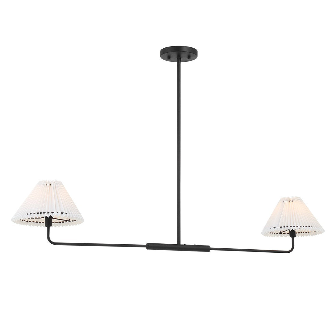 Meridian - M100122MBK - Two Light Linear Chandelier - Matte Black