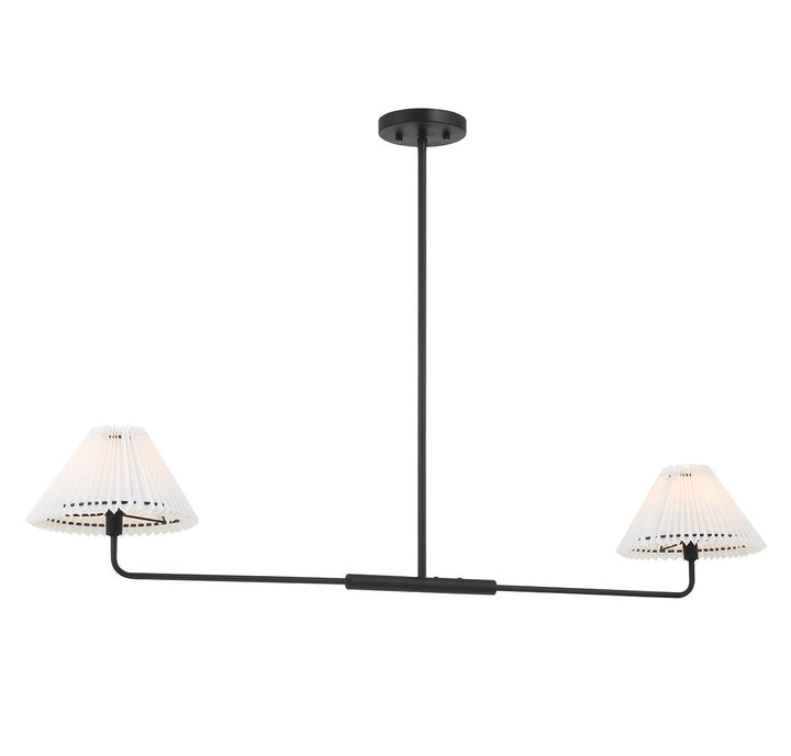Meridian - M100122MBK - Two Light Linear Chandelier - Matte Black