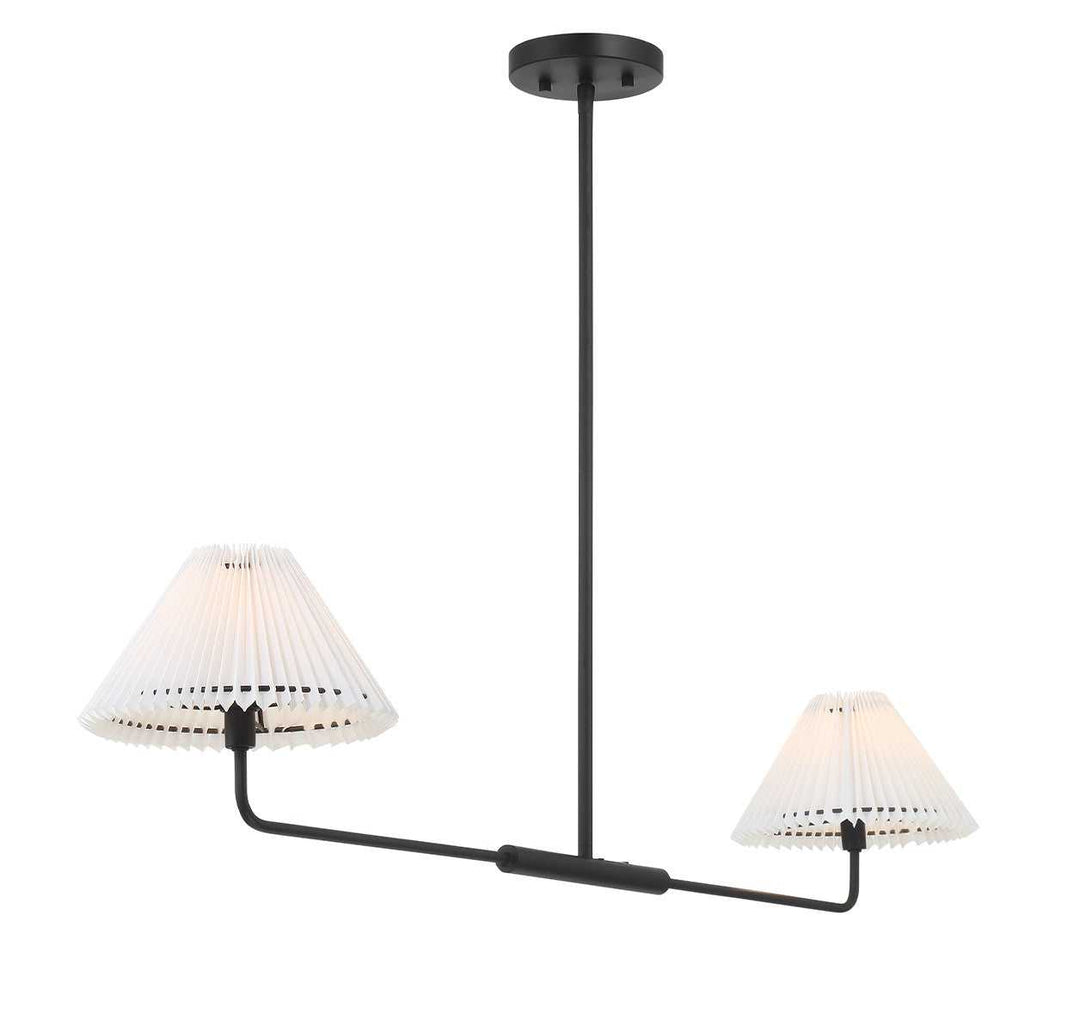 Meridian - M100122MBK - Two Light Linear Chandelier - Matte Black