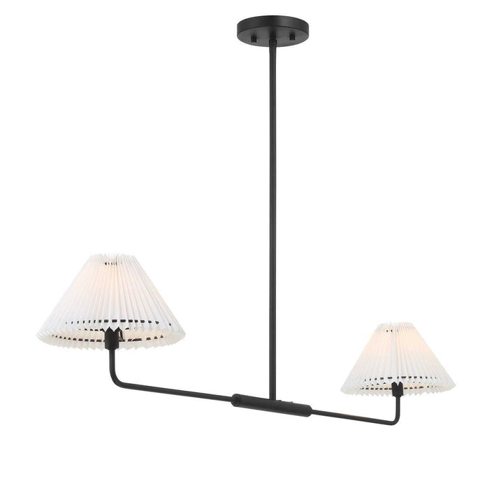 Meridian - M100122MBK - Two Light Linear Chandelier - Matte Black