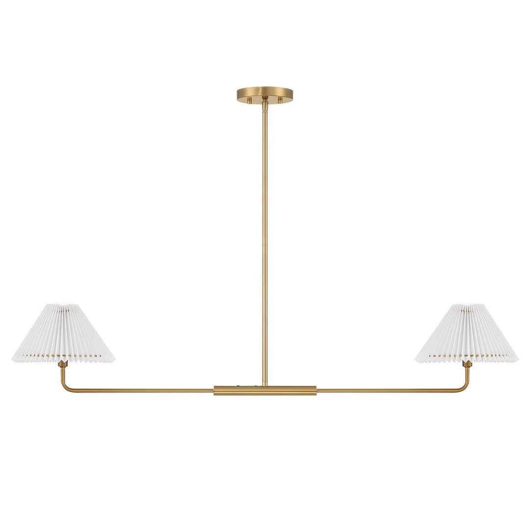 Meridian - M100122NB - Two Light Linear Chandelier - Natural Brass