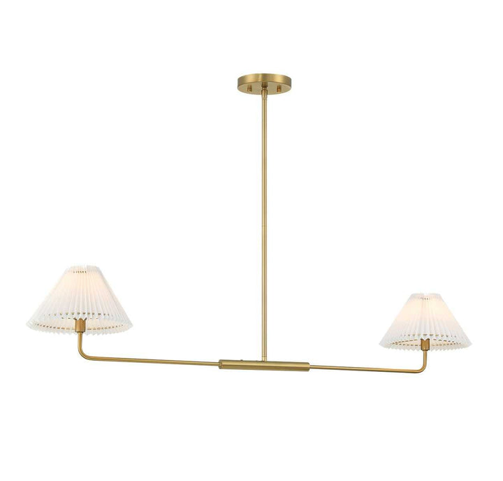 Meridian - M100122NB - Two Light Linear Chandelier - Natural Brass