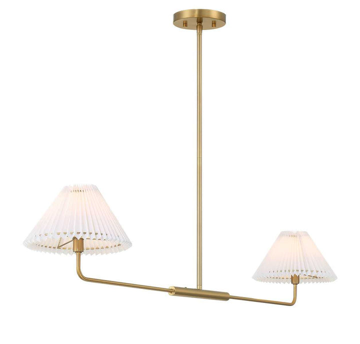 Meridian - M100122NB - Two Light Linear Chandelier - Natural Brass