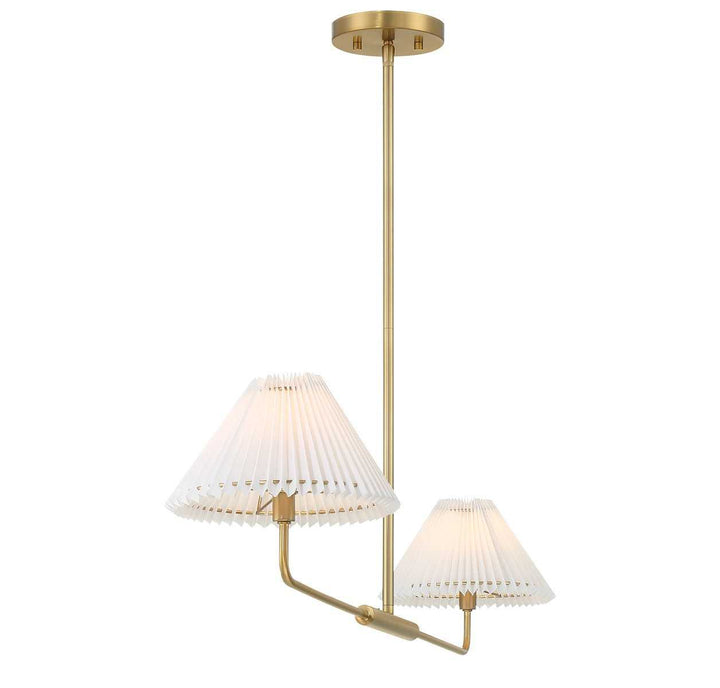Meridian - M100122NB - Two Light Linear Chandelier - Natural Brass