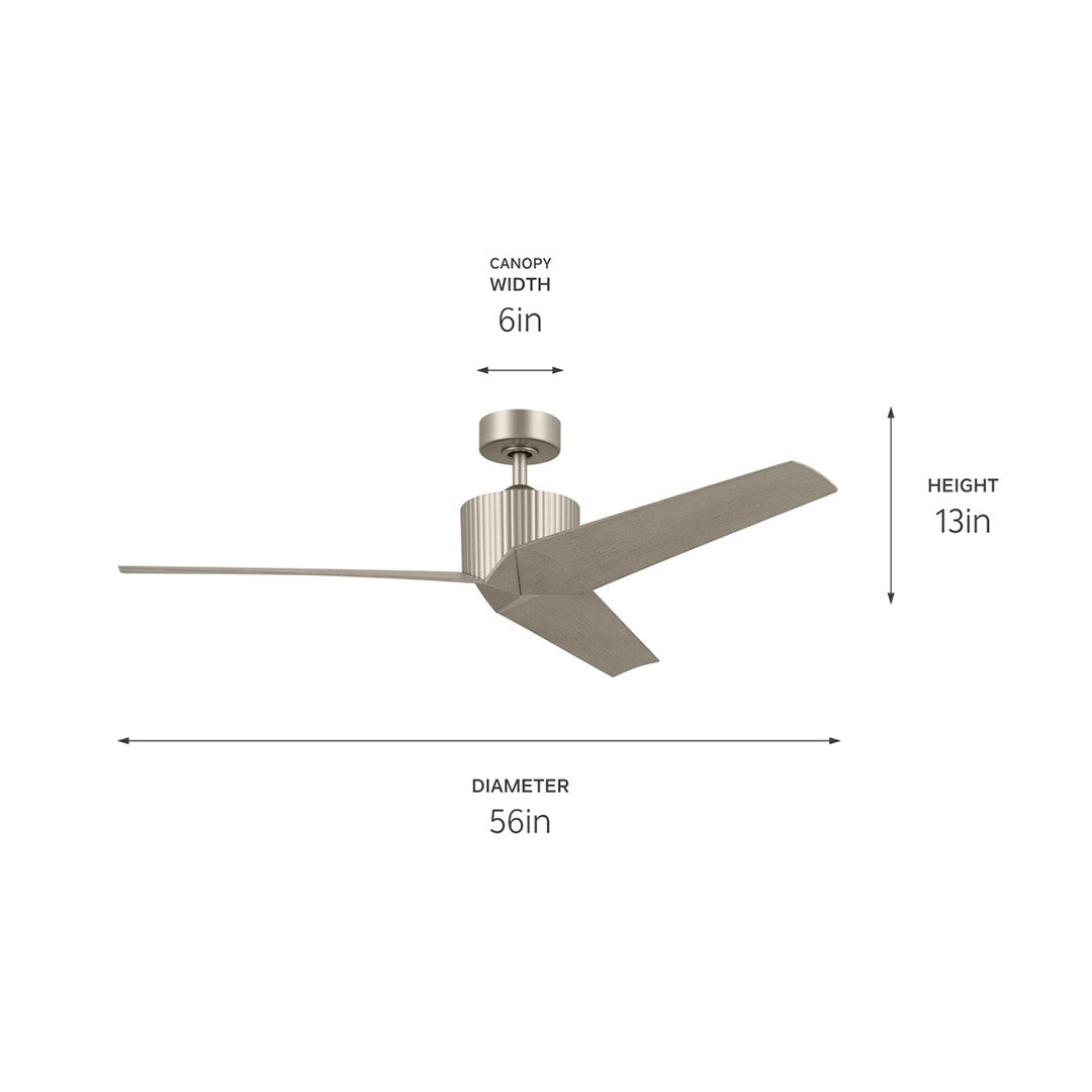 Kichler Canada - 330130NI - 56"Ceiling Fan - Almere - Brushed Nickel
