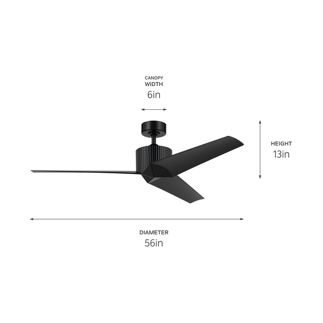 Kichler Canada - 330130SBK - 56"Ceiling Fan - Almere - Satin Black