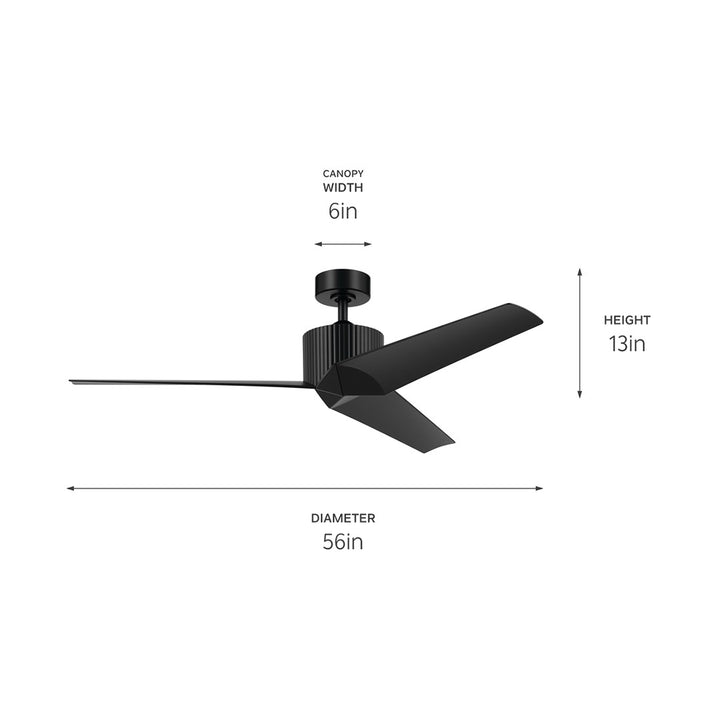 Kichler Canada - 330130SBK - 56"Ceiling Fan - Almere - Satin Black