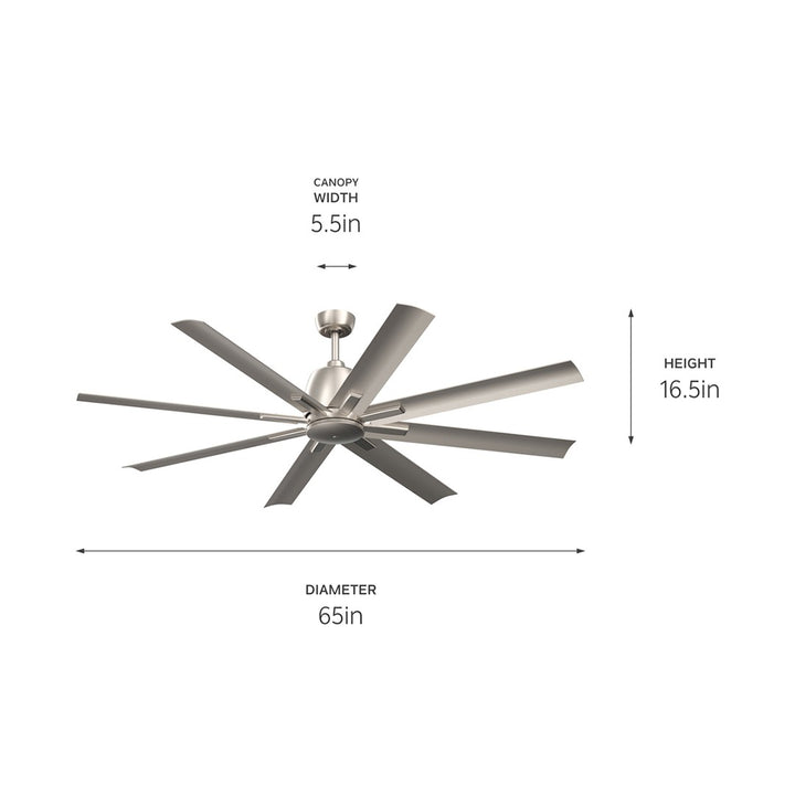 Kichler Canada - 310265NI - 65"Ceiling Fan - Breda - Brushed Nickel