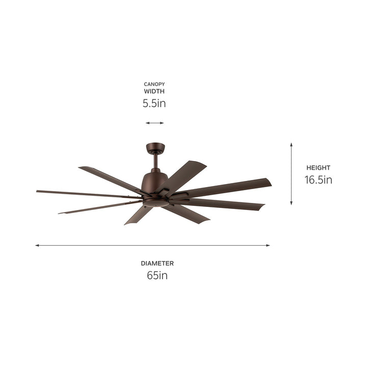 Kichler Canada - 310265SNB - 65"Ceiling Fan - Breda - Satin Natural Bronze