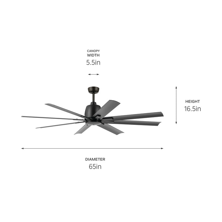 Kichler Canada - 310265SBK - 65"Ceiling Fan - Breda - Satin Black