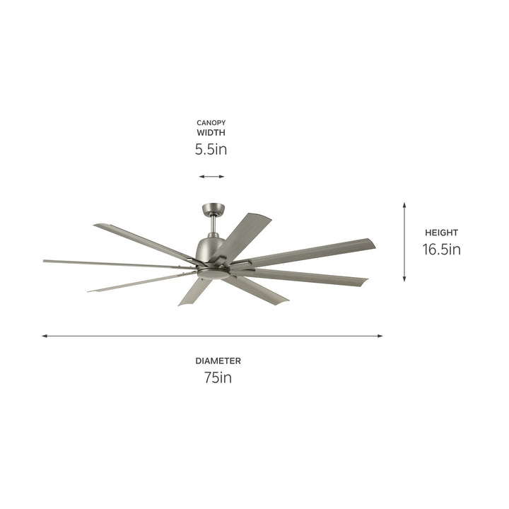 Kichler Canada - 310275NI - 75"Ceiling Fan - Breda - Brushed Nickel