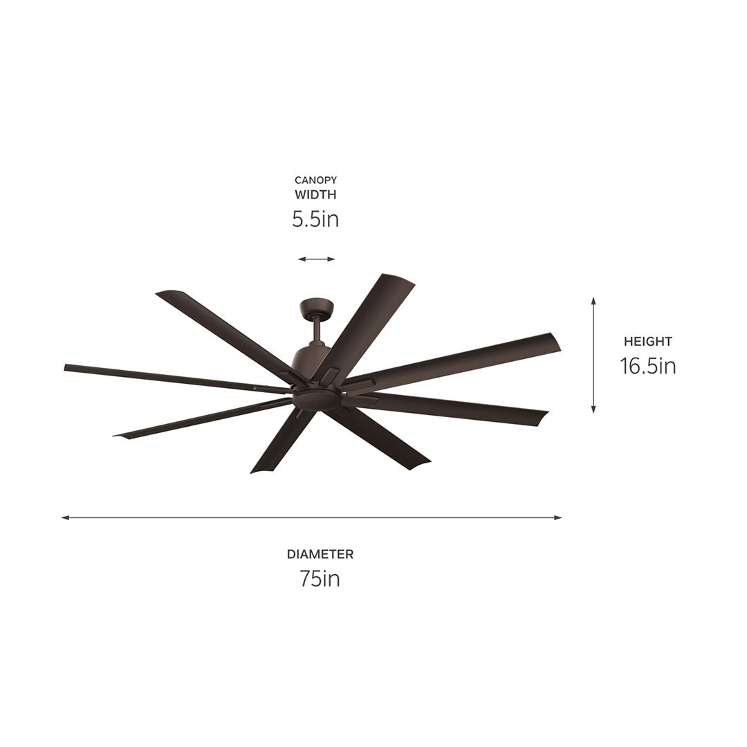 Kichler Canada - 310275SNB - 75"Ceiling Fan - Breda - Satin Natural Bronze