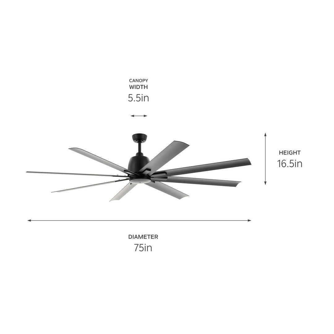 Kichler Canada - 310275SBK - 75"Ceiling Fan - Breda - Satin Black