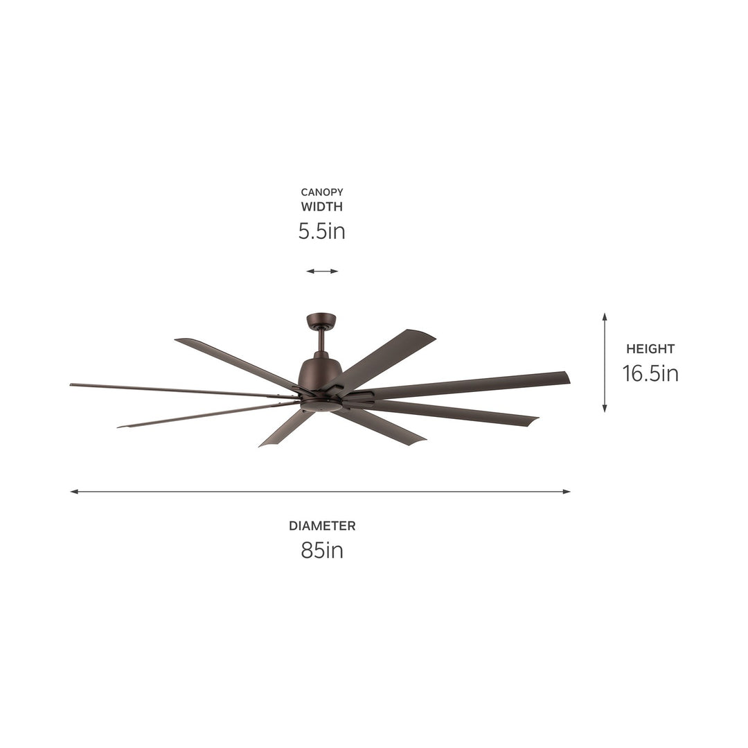 Kichler Canada - 310285SNB - 84"Ceiling Fan - Breda - Satin Natural Bronze