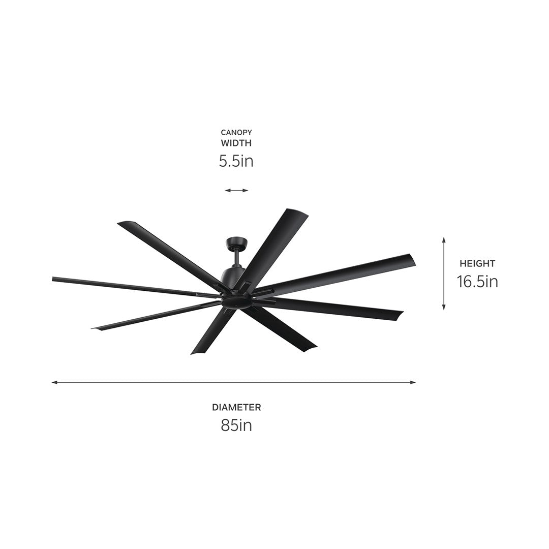 Kichler Canada - 310285SBK - 84"Ceiling Fan - Breda - Satin Black