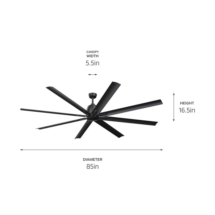 Kichler Canada - 310285SBK - 84"Ceiling Fan - Breda - Satin Black