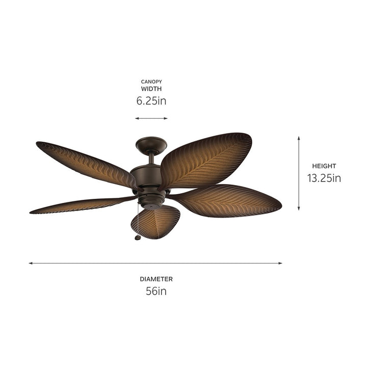 Kichler Canada - 310095SNB - 56"Ceiling Fan - Nani - Satin Natural Bronze