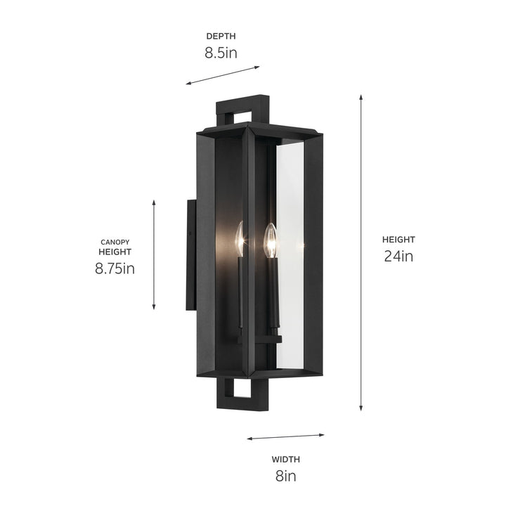 Kichler Canada - 59133BKT - Two Light Outdoor Wall Mount - Kroft - Textured Black