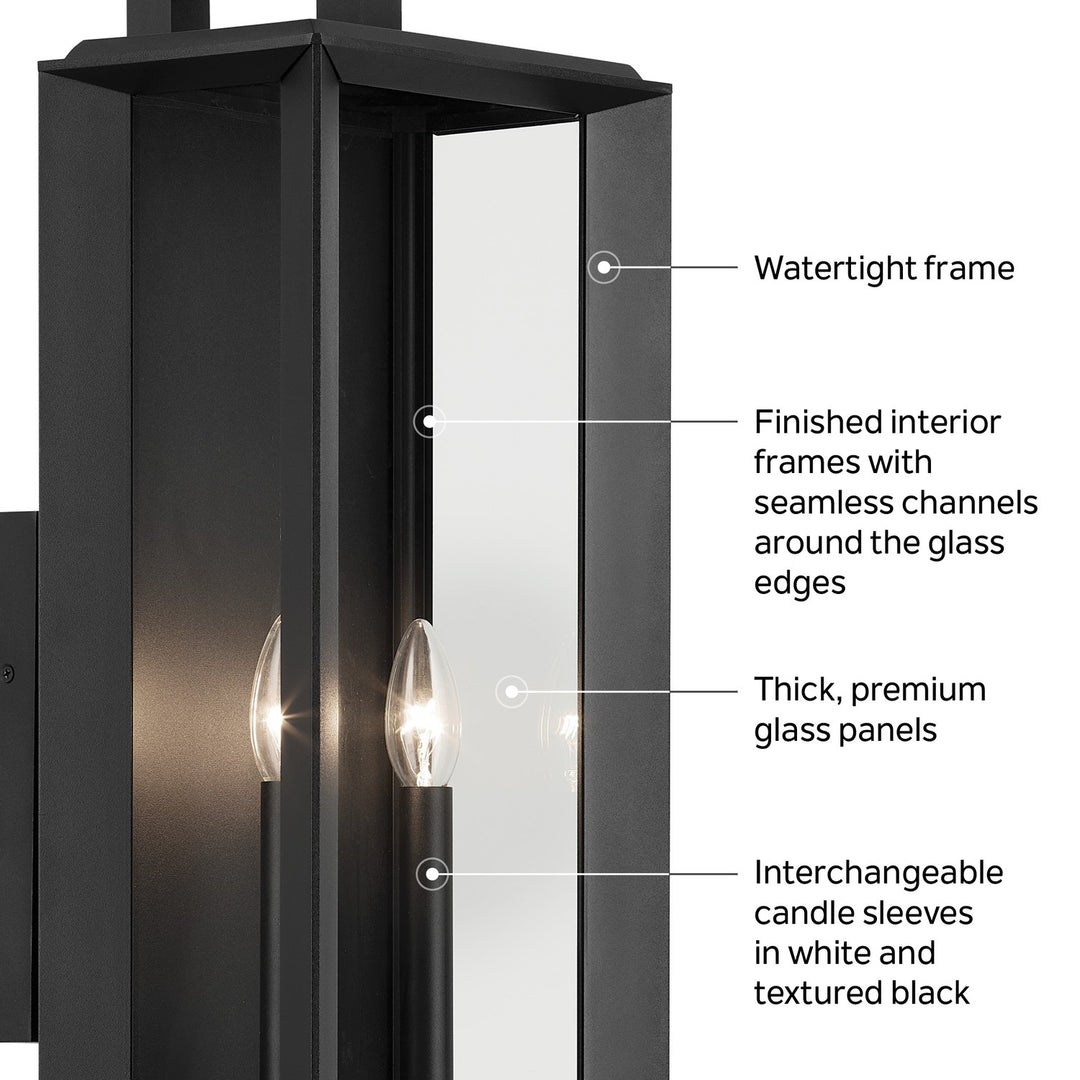 Kichler Canada - 59132BKT - Two Light Outdoor Wall Mount - Kroft - Textured Black