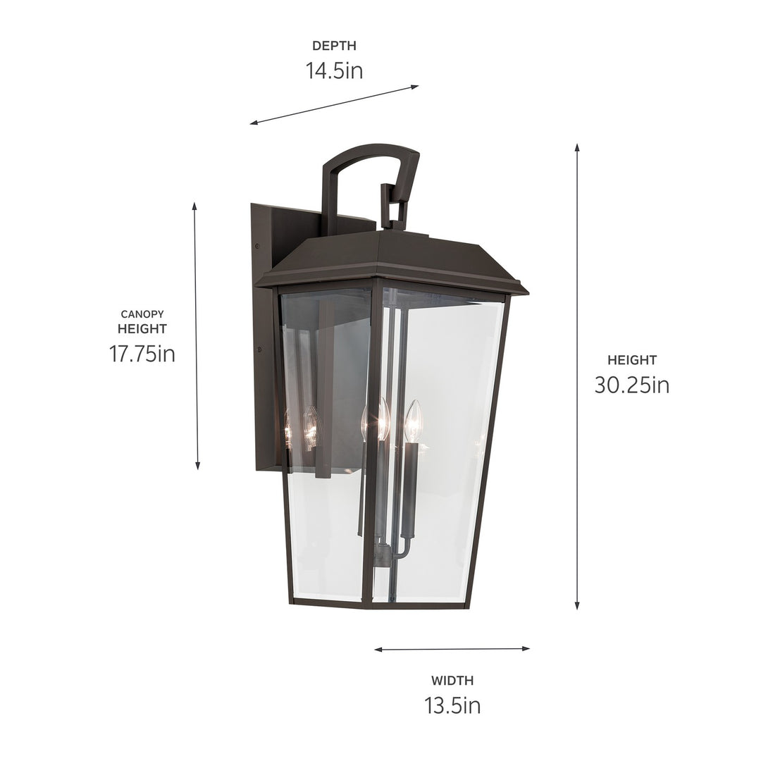 Kichler Canada - 59121OZ - Three Light Outdoor Wall Mount - Mathus - Olde Bronze