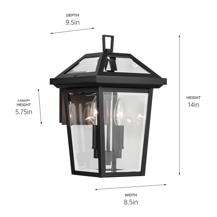 Kichler Canada - 59125BKT - Two Light Outdoor Wall Mount - Regence - Textured Black