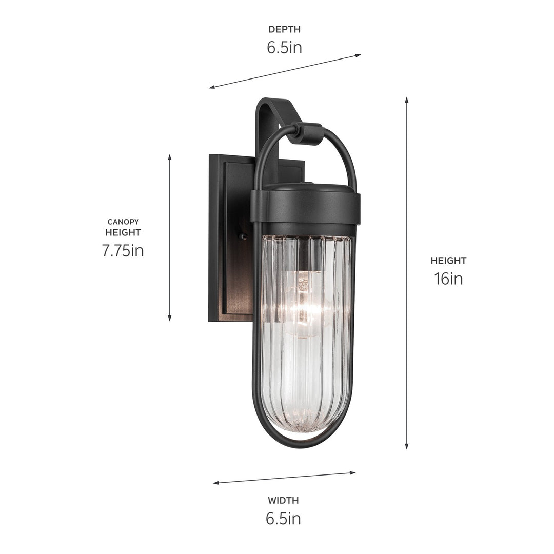 Kichler Canada - 59123BKT - One Light Outdoor Wall Mount - Brix - Textured Black