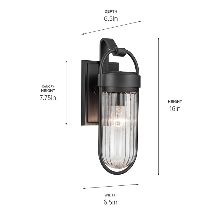Kichler Canada - 59123BKT - One Light Outdoor Wall Mount - Brix - Textured Black