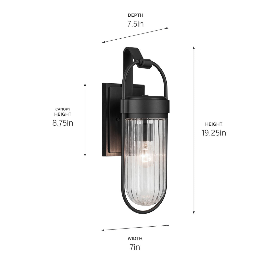 Kichler Canada - 59124BKT - One Light Outdoor Wall Mount - Brix - Textured Black