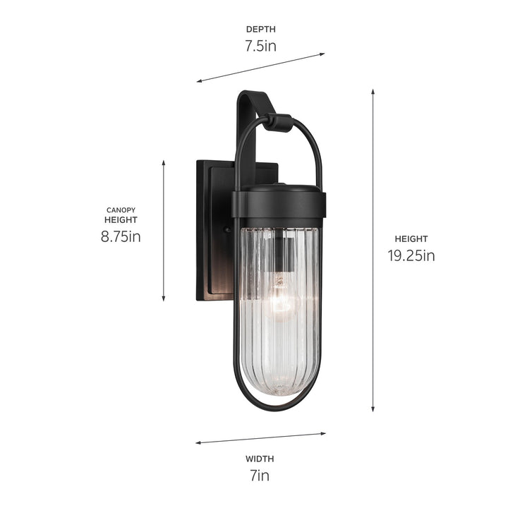 Kichler Canada - 59124BKT - One Light Outdoor Wall Mount - Brix - Textured Black