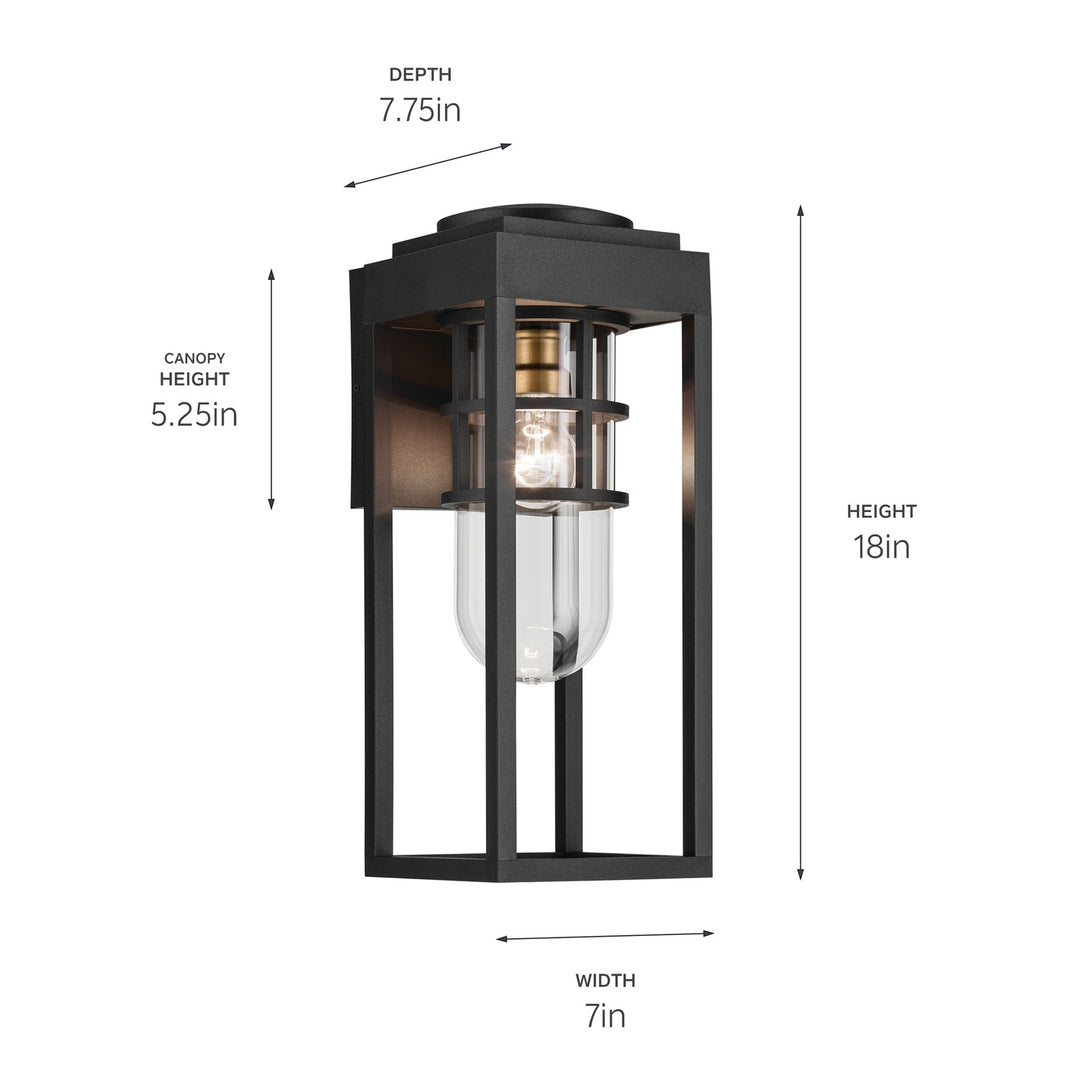 Kichler Canada - 59138BKT - One Light Outdoor Wall Mount - Hone - Textured Black