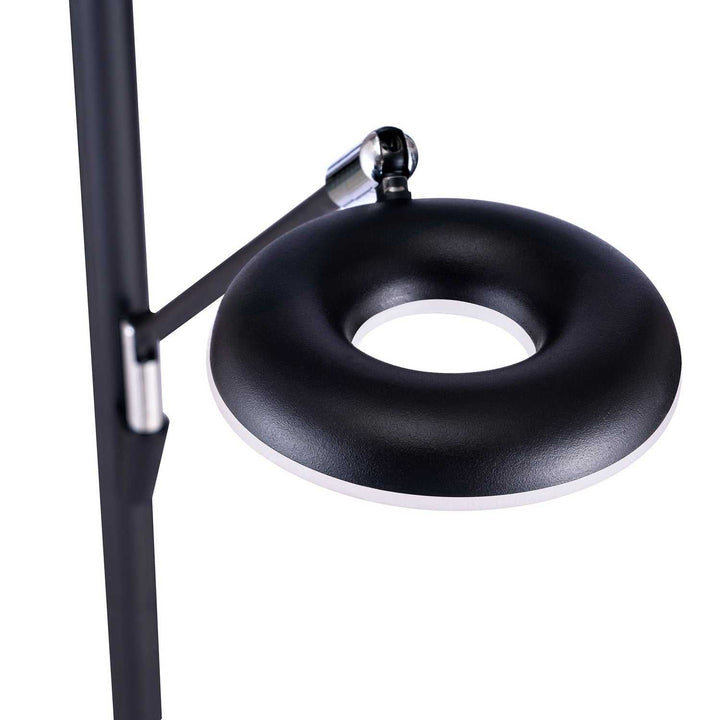 Nola LED Torchiere in Black & Satin Nickel Kendal Canada