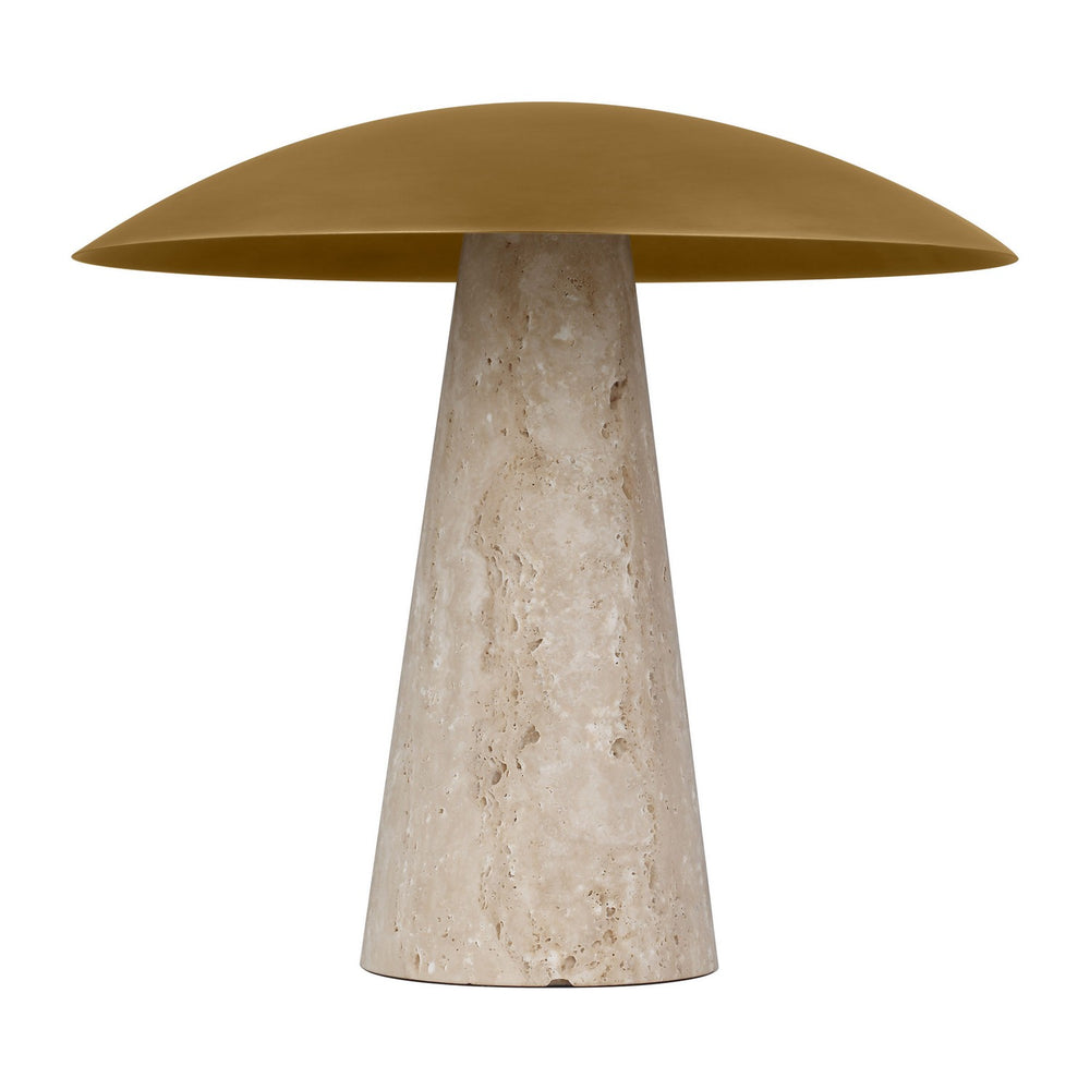 Visual Comfort Modern - SLTB34327NB/NT - LED Table Lamp - Aegis - Natural Brass/Natural Travertine