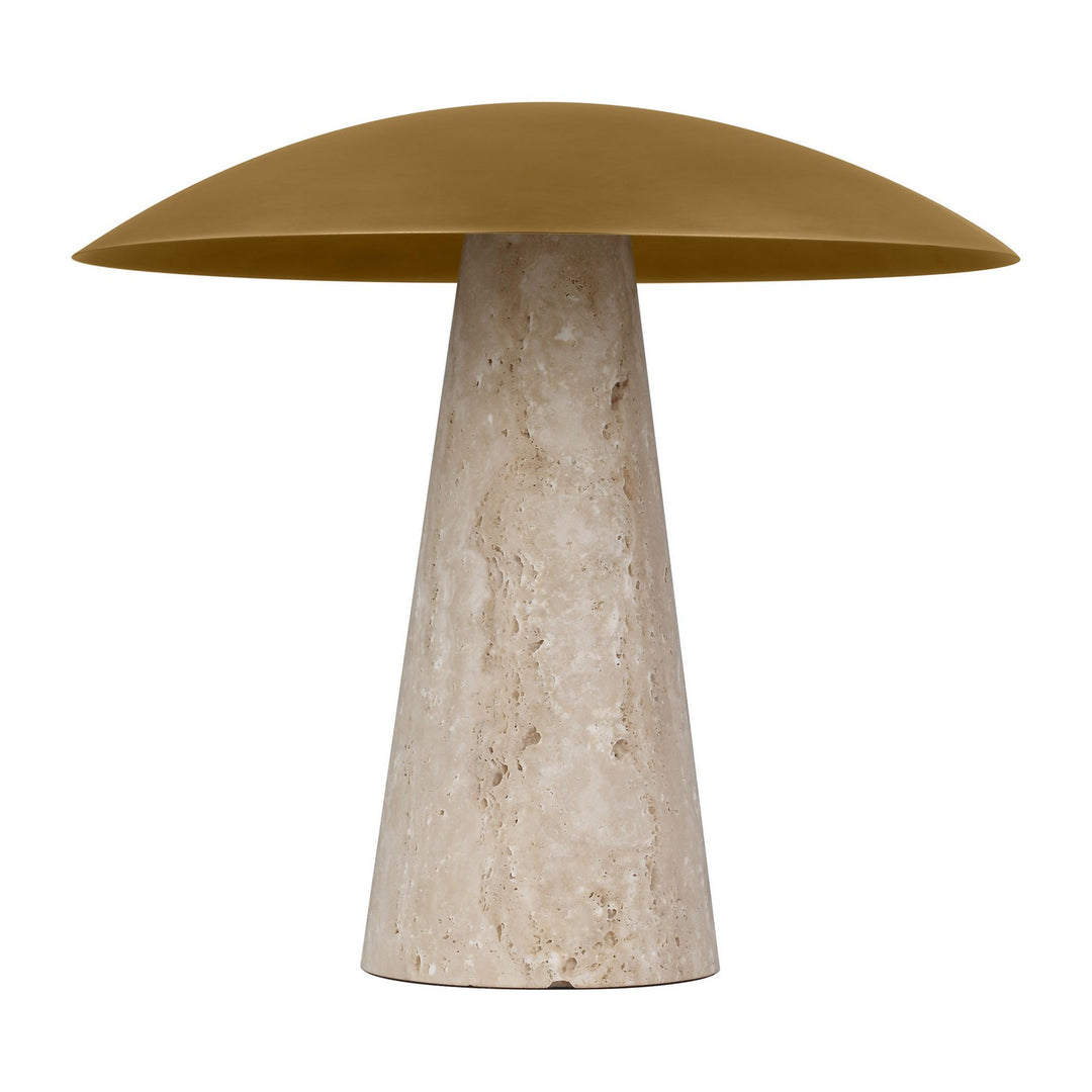 Visual Comfort Modern - SLTB34327NB/NT - LED Table Lamp - Aegis - Natural Brass/Natural Travertine