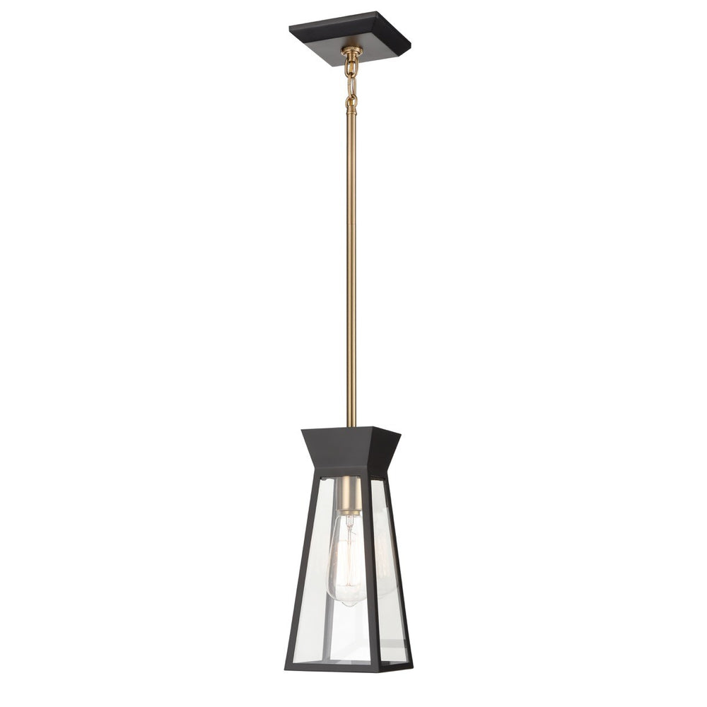 Artcraft Canada - AC11850BK - One Light Pendant - Lucian - Black and Brushed Brass