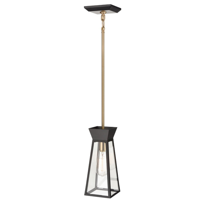 Artcraft Canada - AC11850BK - One Light Pendant - Lucian - Black and Brushed Brass