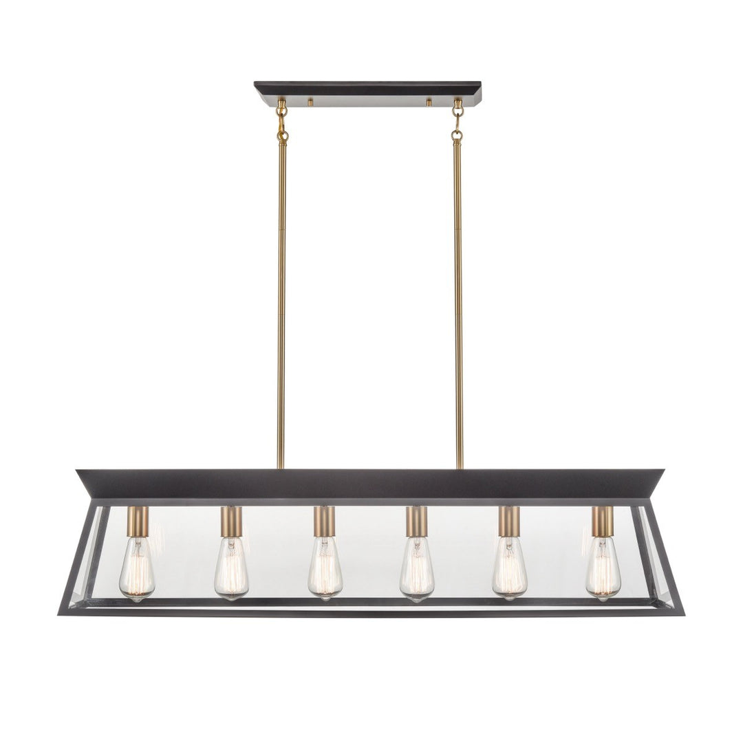Artcraft Canada - AC11854BK - Six Light Island Chandelier - Lucian - Black and Brushed Brass