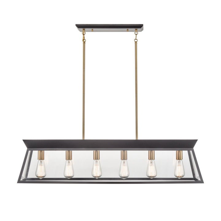 Artcraft Canada - AC11854BK - Six Light Island Chandelier - Lucian - Black and Brushed Brass