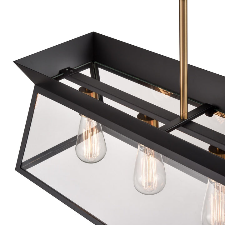 Artcraft Canada - AC11854BK - Six Light Island Chandelier - Lucian - Black and Brushed Brass