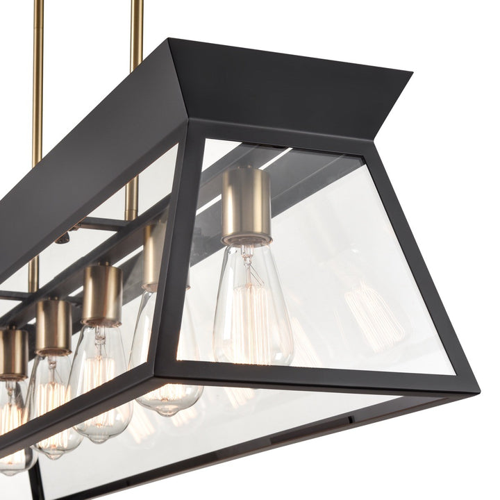 Artcraft Canada - AC11854BK - Six Light Island Chandelier - Lucian - Black and Brushed Brass