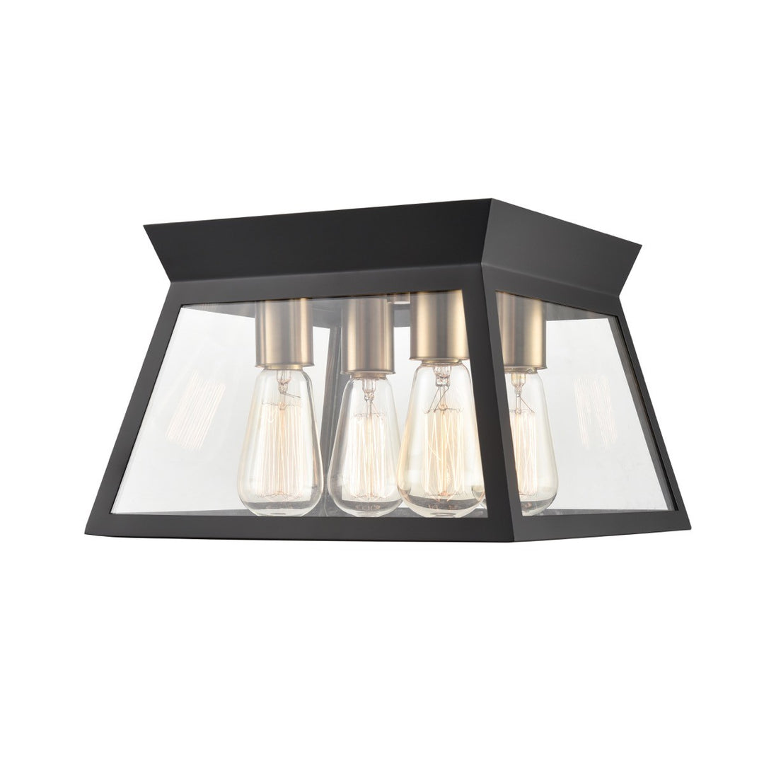 Artcraft Canada - AC11853BK - Four Light Flushmount - Lucian - Black and Brushed Brass