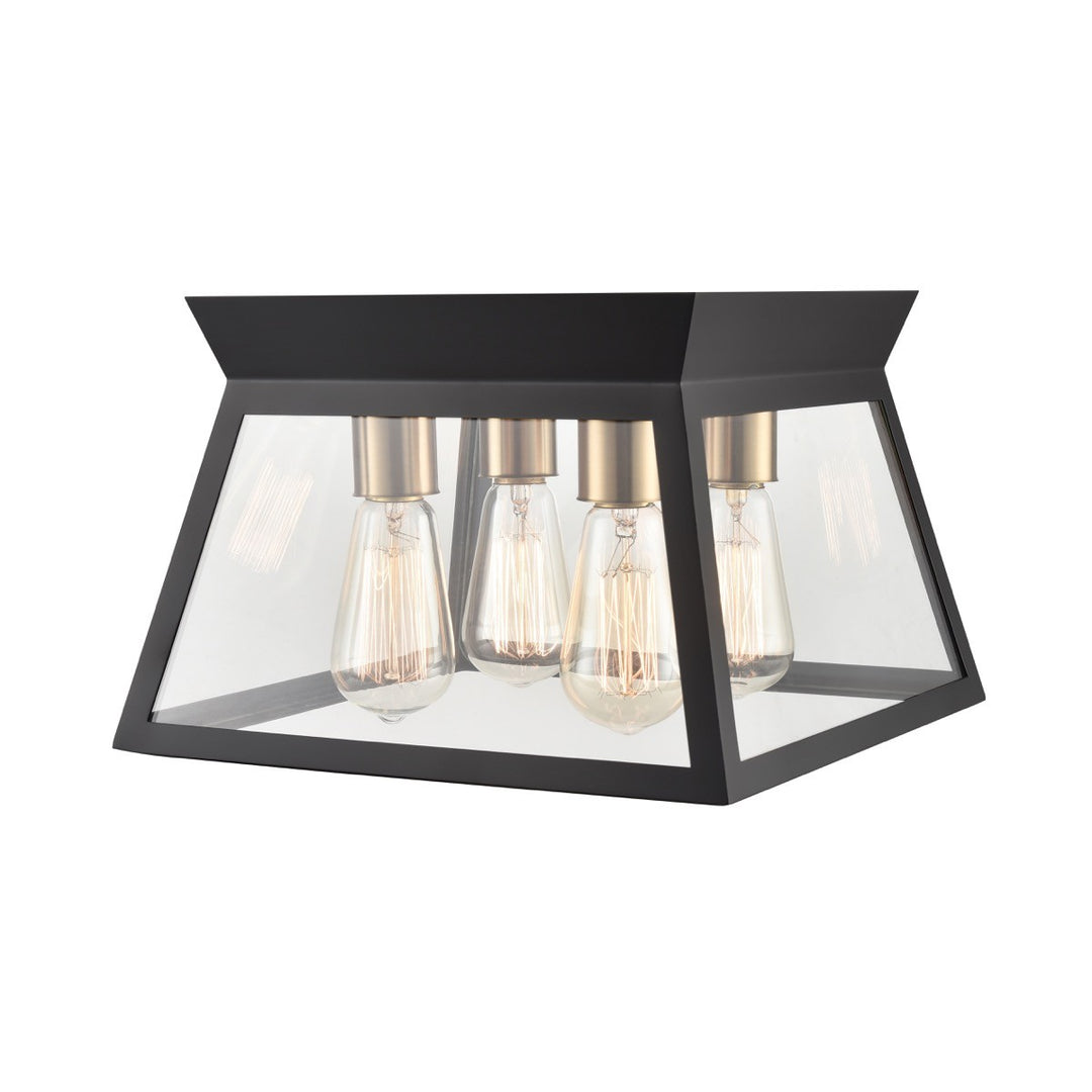 Artcraft Canada - AC11853BK - Four Light Flushmount - Lucian - Black and Brushed Brass