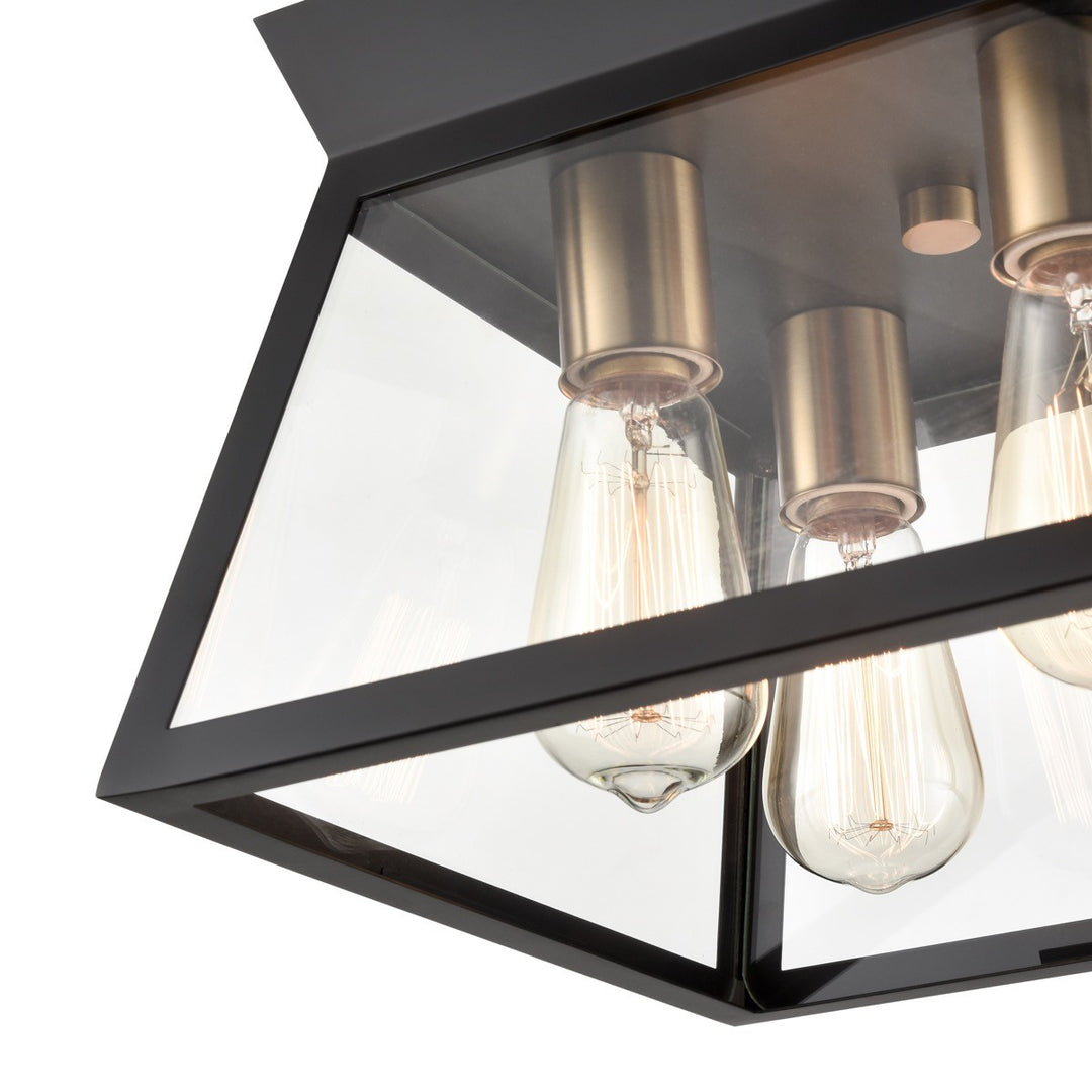 Artcraft Canada - AC11853BK - Four Light Flushmount - Lucian - Black and Brushed Brass