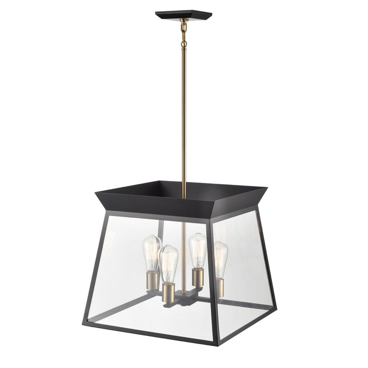 Artcraft Canada - AC11852BK - Four Light Chandelier - Lucian - Black and Brushed Brass