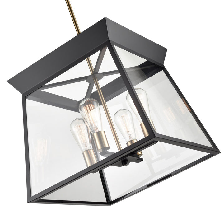 Artcraft Canada - AC11852BK - Four Light Chandelier - Lucian - Black and Brushed Brass