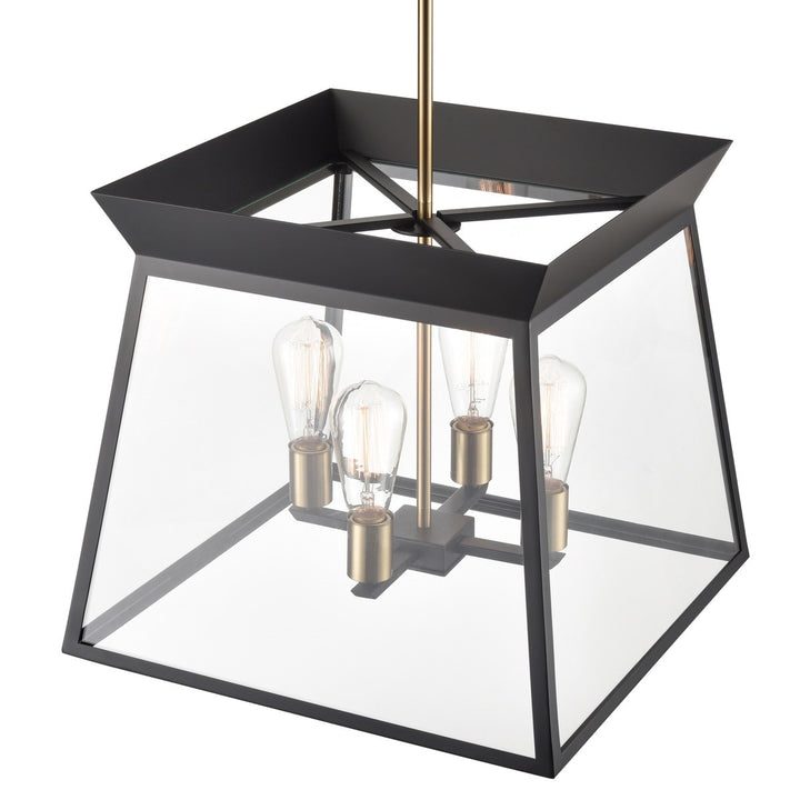Artcraft Canada - AC11852BK - Four Light Chandelier - Lucian - Black and Brushed Brass